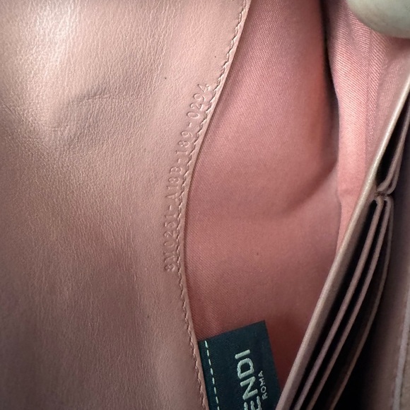 FENDI F Is Long Wallet pink beige leather - Picture 3 of 6